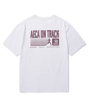 AECA ON TRACK HALF SLEEVE TEE-LIGHT GREY