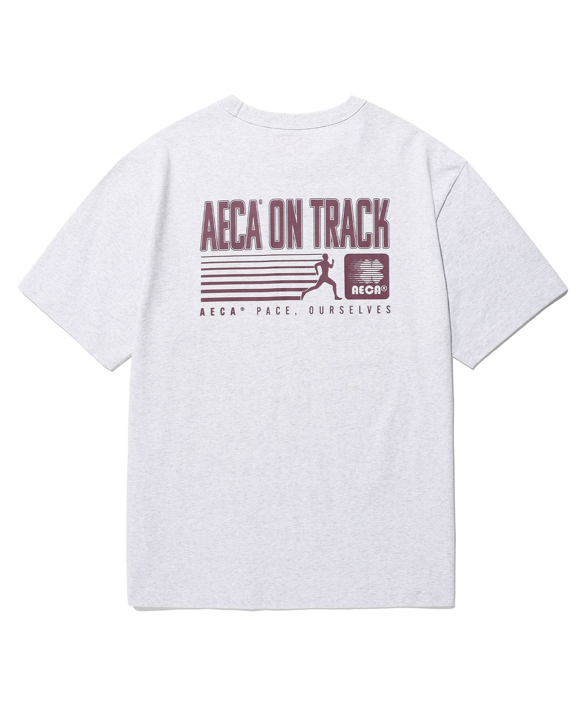 에이카화이트(AECA) AECA ON TRACK HALF SLEEVE TEE-LIGHT GREY