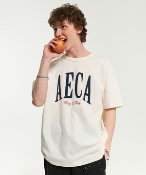 AECA SYMBOL FELT HALF SLEEVE TEE-ECRU
