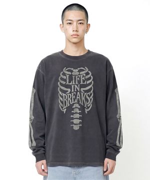 LB Life Bones Washed Long Sleeve (Charcoal)