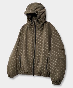 2WAY 에센셜 도트 후드 윈드브레이커_브라운