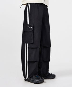 VLAD 커브드 트랙 나일론 카고 팬츠_블랙