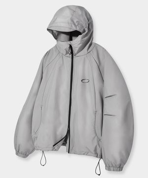 바라클라바 슬래쉬 후드 집업_윈드브레이커 그레이