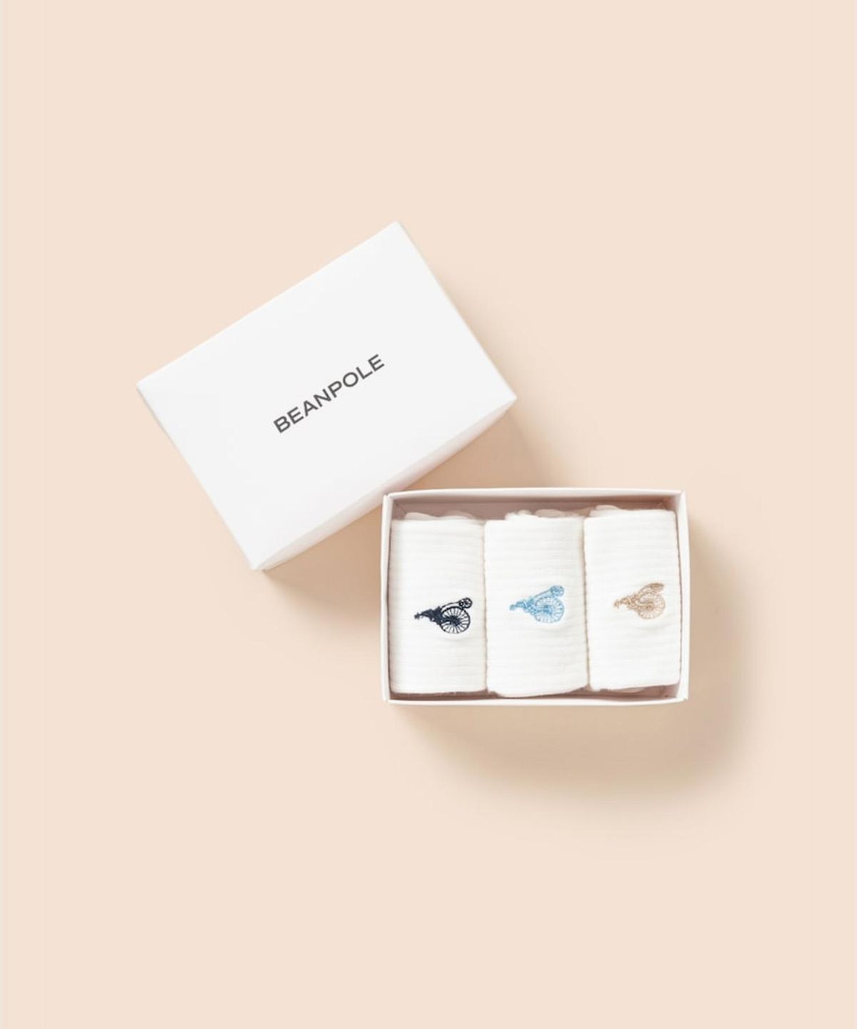 빈폴 키즈(BEANPOLE KIDS) 베이직 골지 화이트 양말 3족 SET  화이트 (BI61KTU011)