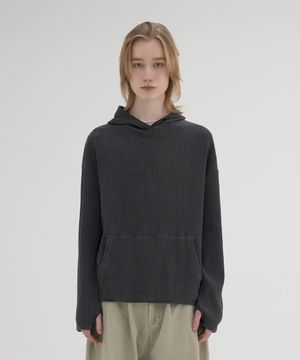 ribbed hooded t-shirts (charcoal)