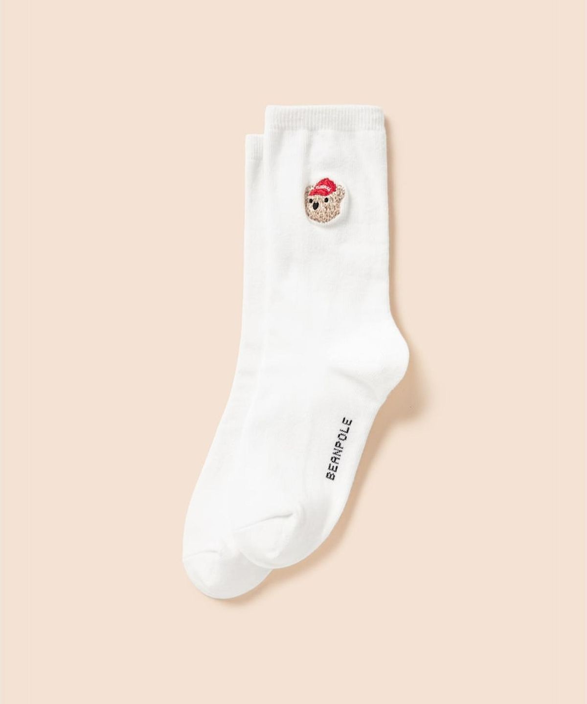 빈폴 키즈(BEANPOLE KIDS) 곰돌이 자수 양말  화이트 (BI61KTU051)