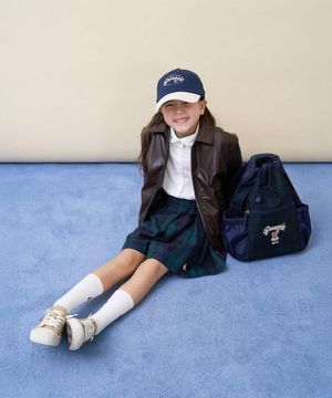 곰돌이 체크 스트링 백팩  그린 (BI61D2U54M)