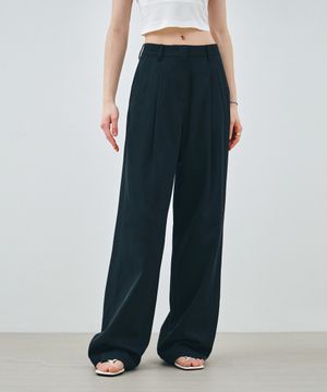 에센셜 원 턱 와이드 팬츠 네이비 MDPT049NAVY