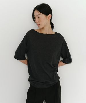 NOA SILK BLEND KNIT TOP (CHARCOAL)