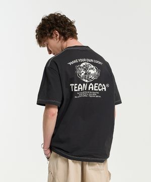 COLOR STITCH TEAM AECA HALF SLEEVE TEE-CHARCOAL