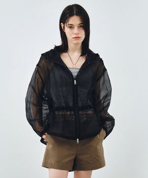 플레어 후디드 윈드 브레이커 블랙 MDJP027BLACK