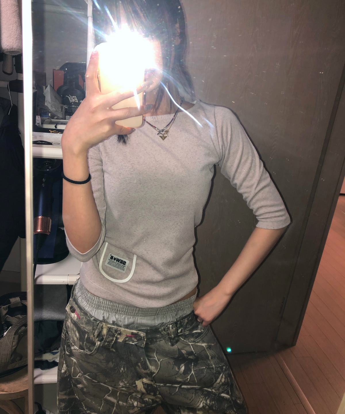 쏘비(SEW-B) 세미크롭 달마시안 보트넥 [오트 베이지]