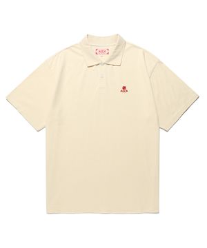 AECA SMALL LOGO WASHED HALF SLEEVE PK TEE-IVORY