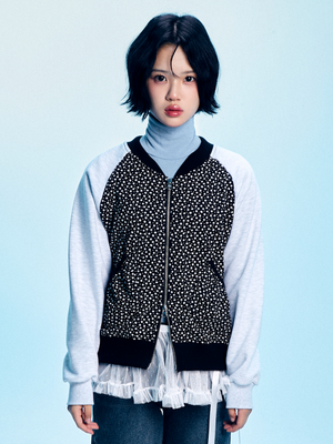 플라워 나그랑 투웨이 집업 - 블랙