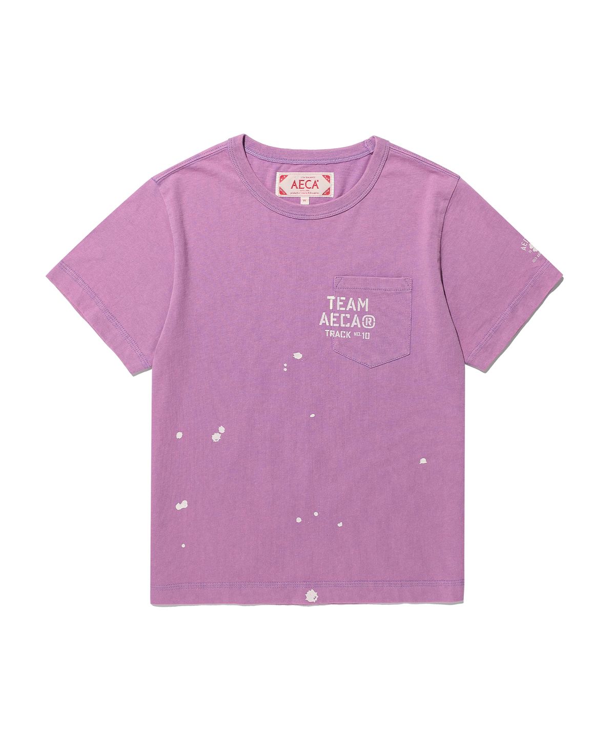 에이카화이트(AECA) (Woman) TEAM AECA POCKET PAINTED HALF SLEEVE TEE-PURPLE