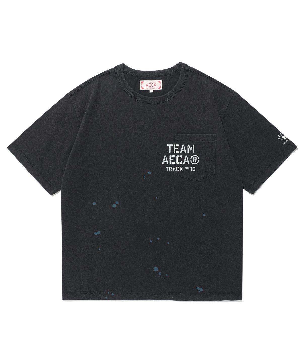 에이카화이트(AECA) TEAM AECA POCKET PAINTED HALF SLEEVE TEE-BLACK