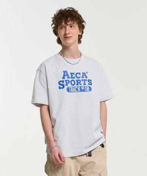 COLOR CHAIN STITCH AECA SPORTS HALF SLEEVE TEE-LIGHT GREY
