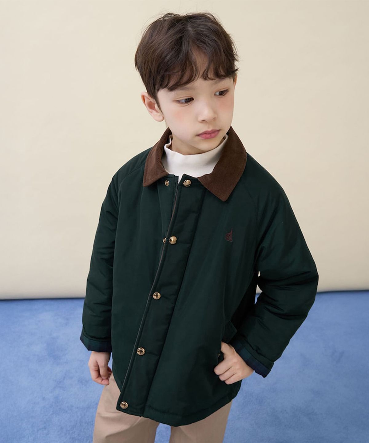 빈폴 키즈(BEANPOLE KIDS) 헌팅 패딩 점퍼  그린 (BI6138U04M)