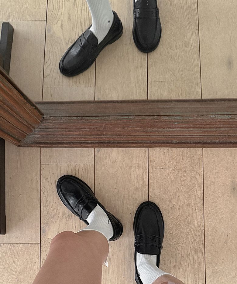 라운드 classic 무드 로퍼 2color 2cm 블랙,다크브라운