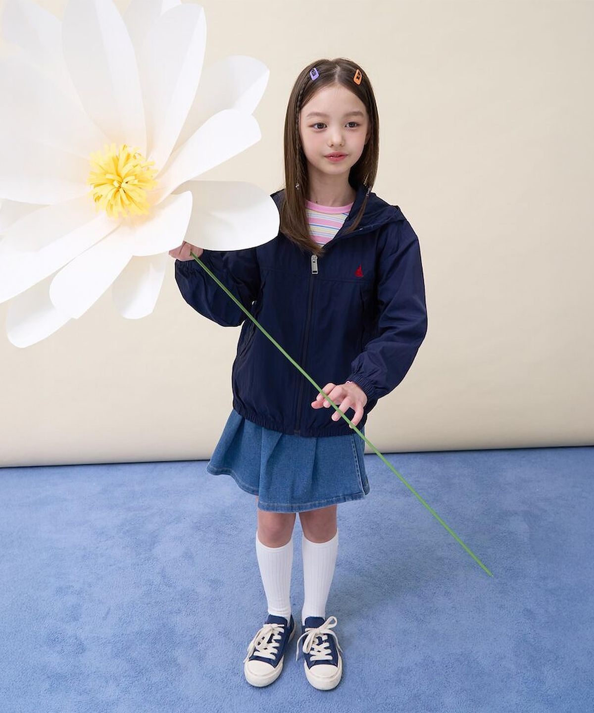 빈폴 키즈(BEANPOLE KIDS) 곰돌이 경량 바람막이 점퍼  네이비 (BI6239U03R)