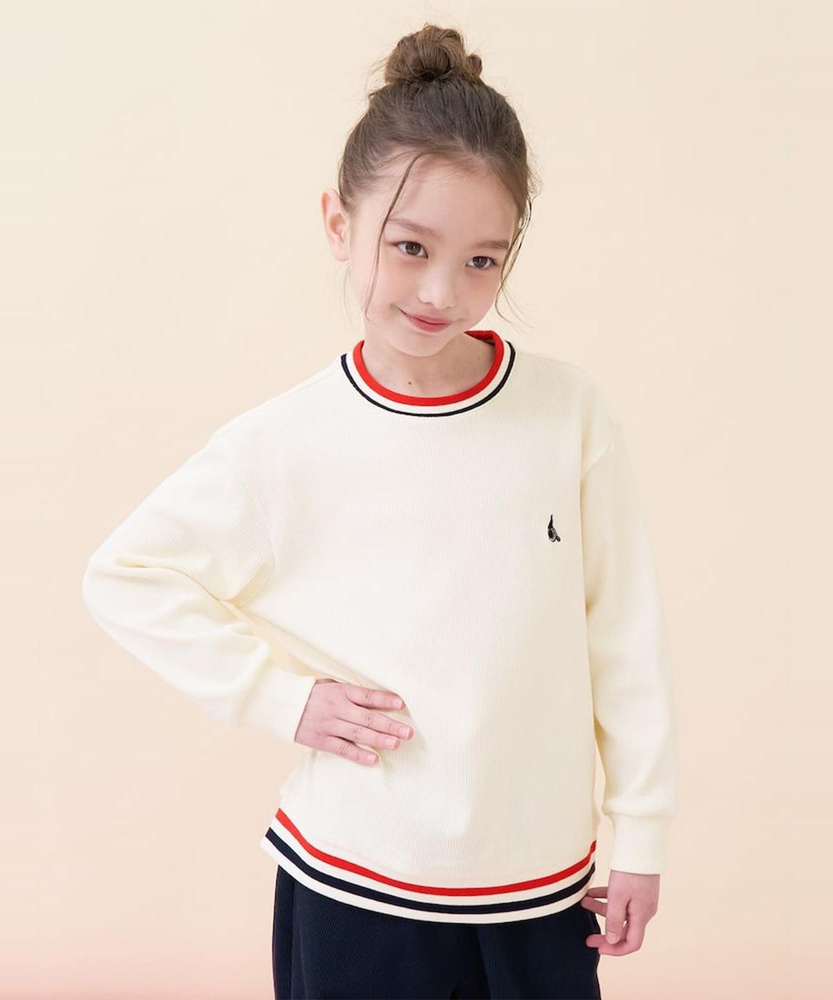 빈폴 키즈(BEANPOLE KIDS) 여아 와플 라운드 상하세트  아이보리 (BI6141G090)