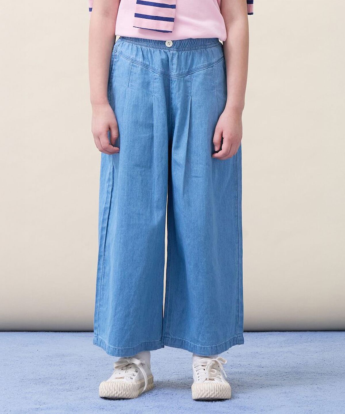 빈폴 키즈(BEANPOLE KIDS) 여아 간절기 세미와이드 데님팬츠  스카이 블루 (BI6221G03Q)