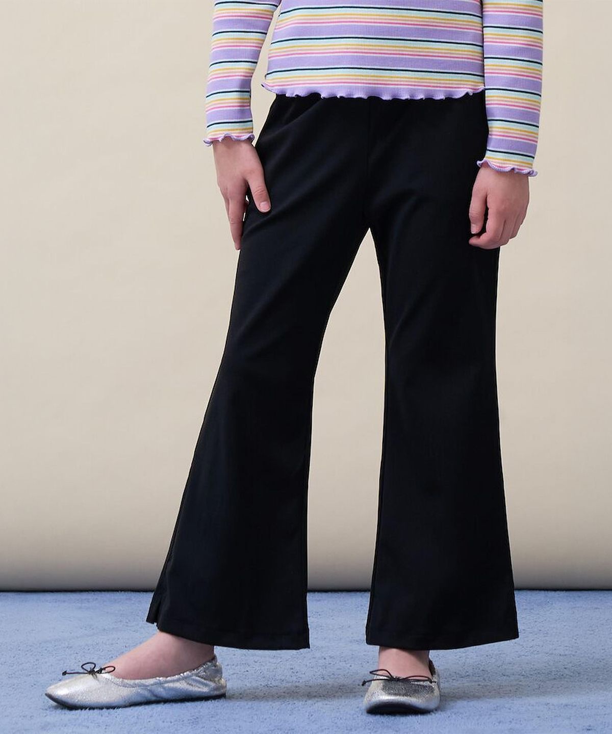 빈폴 키즈(BEANPOLE KIDS) 여아 저지 부츠컷 팬츠  블랙 (BI6221G045)