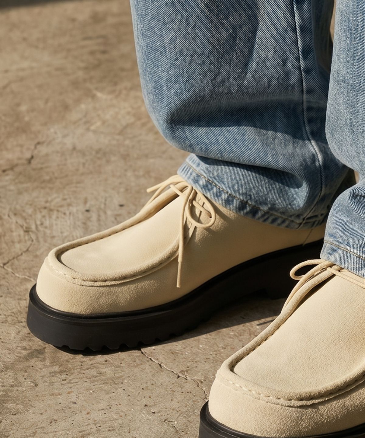 피렌체 아뜨리에(FIRENZE ATELIER) [SECOND.A] 스웨이드 5CM 모크슈즈 2NDF3300BS [BEIGE]