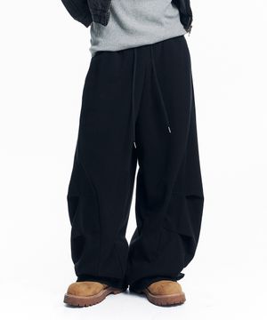 스트럭쳐 커브드 스웻 팬츠 - 블랙