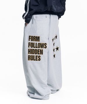 스타 레터링 패치 스웻 팬츠 - 화이트