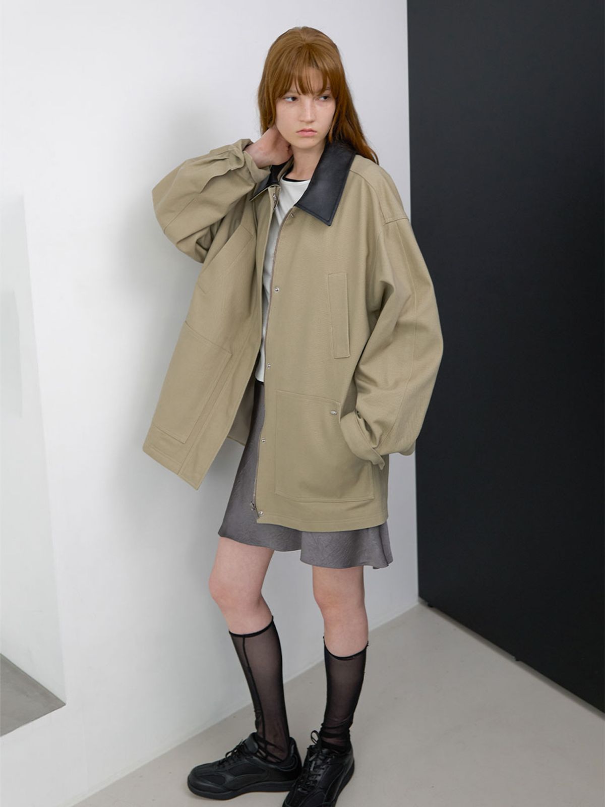 아틀리에 나인(ATELIER NAIN) CORA LEATHER COTTON JACKET (CT-1482)