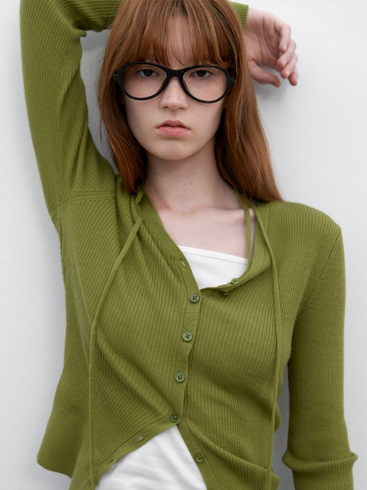 아틀리에 나인(ATELIER NAIN) MULTI USED STRING V-NECK SLIM CARDIGAN (CD-2272)