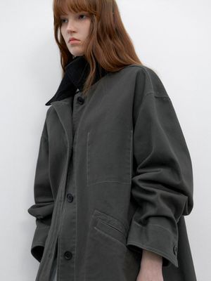 STITCH COUDUROY COLLAR BARBUR JACKET (CT-1483)