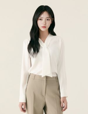 베이직 고정타이 블라우스_RMBLG12R03