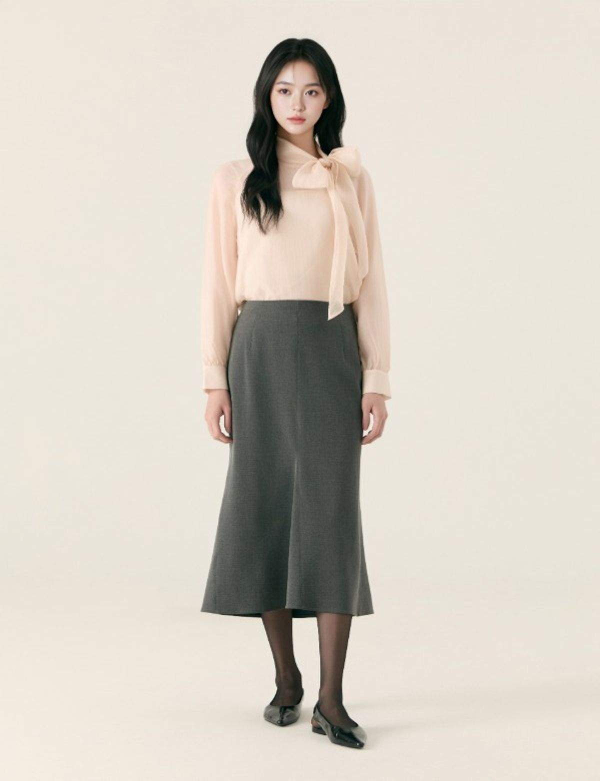 로엠(ROEM) 언발 롱 스커트_RMWHG23ST2