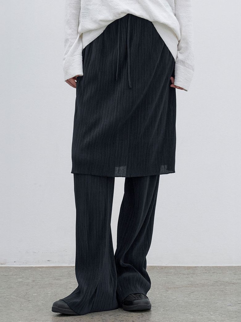 PLEATS SKIRT LAYERD BANDING PANTS (PT-5749)