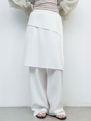 LAYERED SET WRAP SKIRT PANTS (PT-5751)