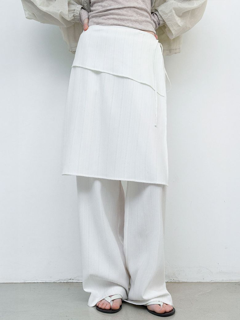 LAYERED SET WRAP SKIRT PANTS (PT-5751)