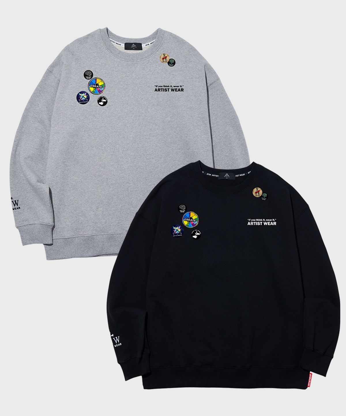 아티스트웨어(ARTISTWEAR) [ATW] 멀티핀업 맨투맨 - 2COLOR