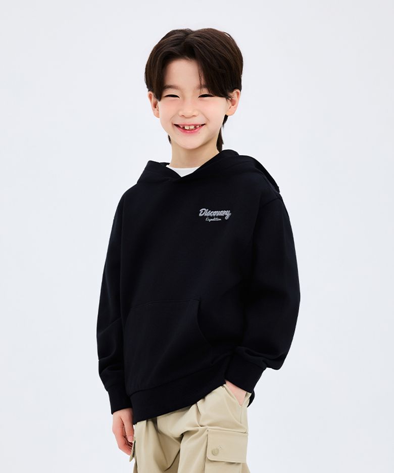 키즈 스몰로고 후드티셔츠 (BLACK)