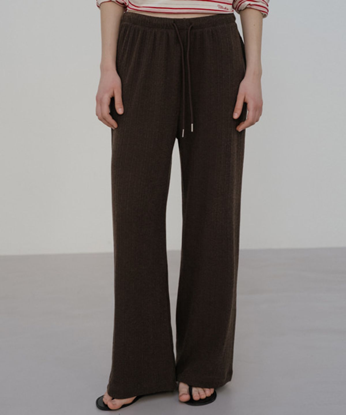 틸아이다이(TILL I DIE) Ribbed sweat pants [TISP05PT04]_Brown