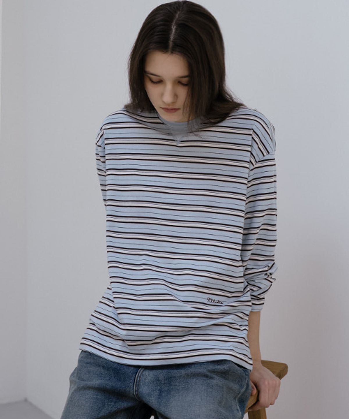 틸아이다이(TILL I DIE) V-gusset stripe t-shirt [TISP05LT11]_Sky blue