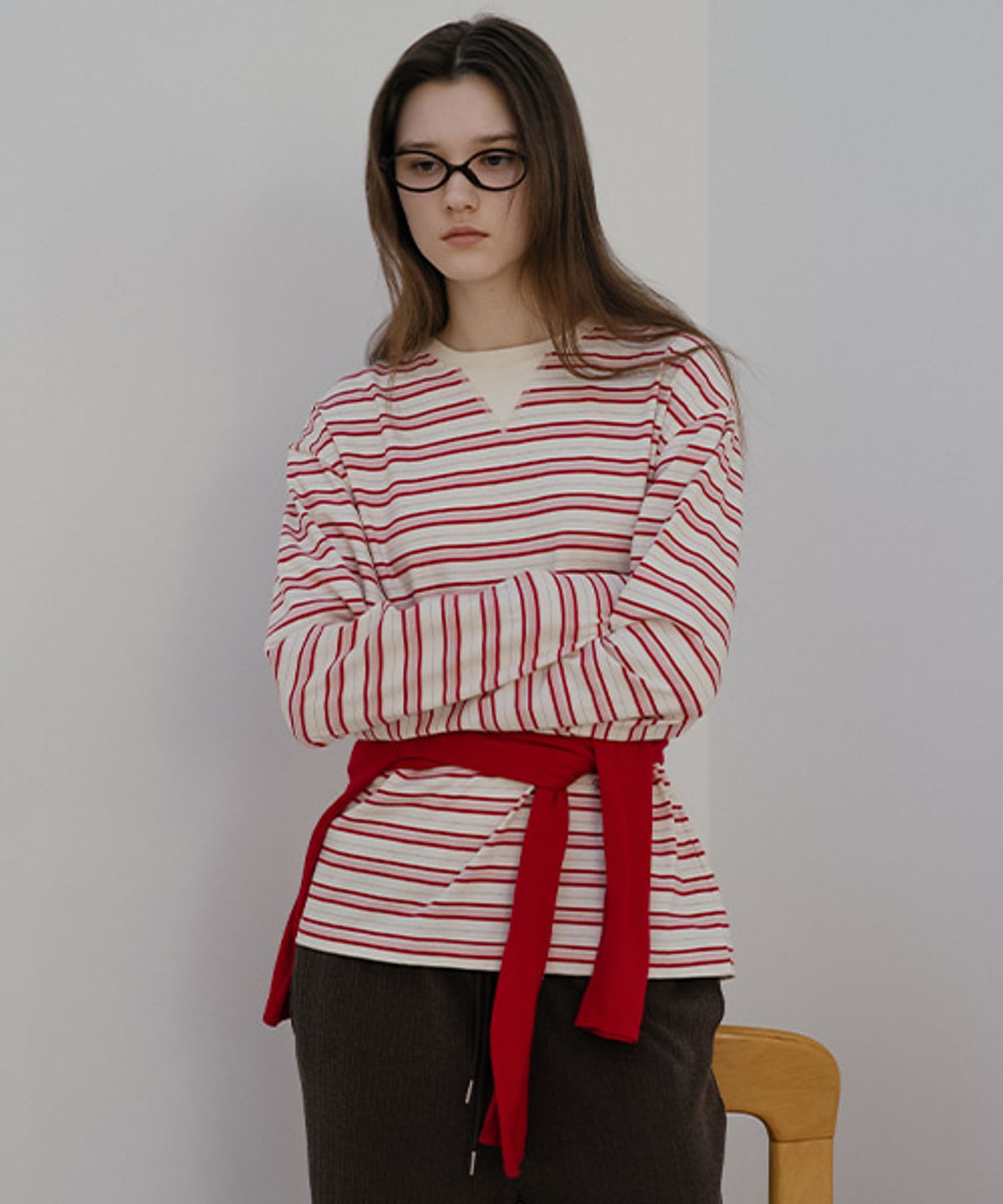 틸아이다이(TILL I DIE) V-gusset stripe t-shirt [TISP05LT10]_Ivory