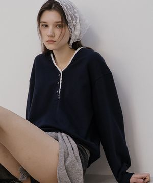 V-neck sweatshirt [TISP05LT05]_Navy