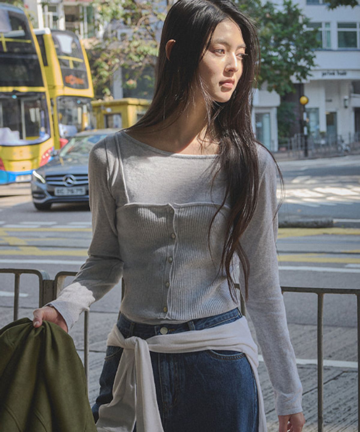 틸아이다이(TILL I DIE) Layered knit bustier SET [TISP05SW06]_Gray