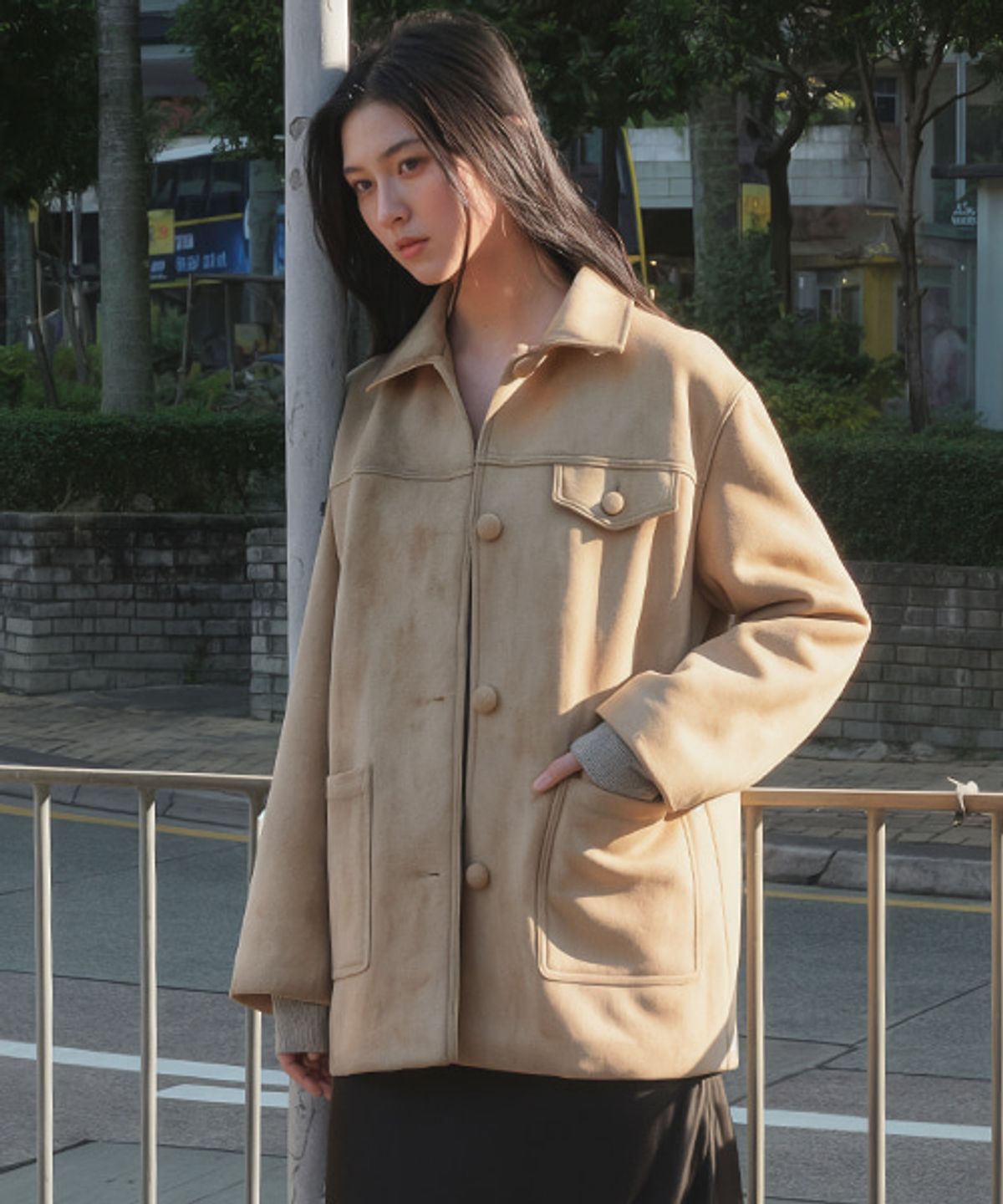 틸아이다이(TILL I DIE) Distressed suede single jacket [TISP05JK13]_Yellow
