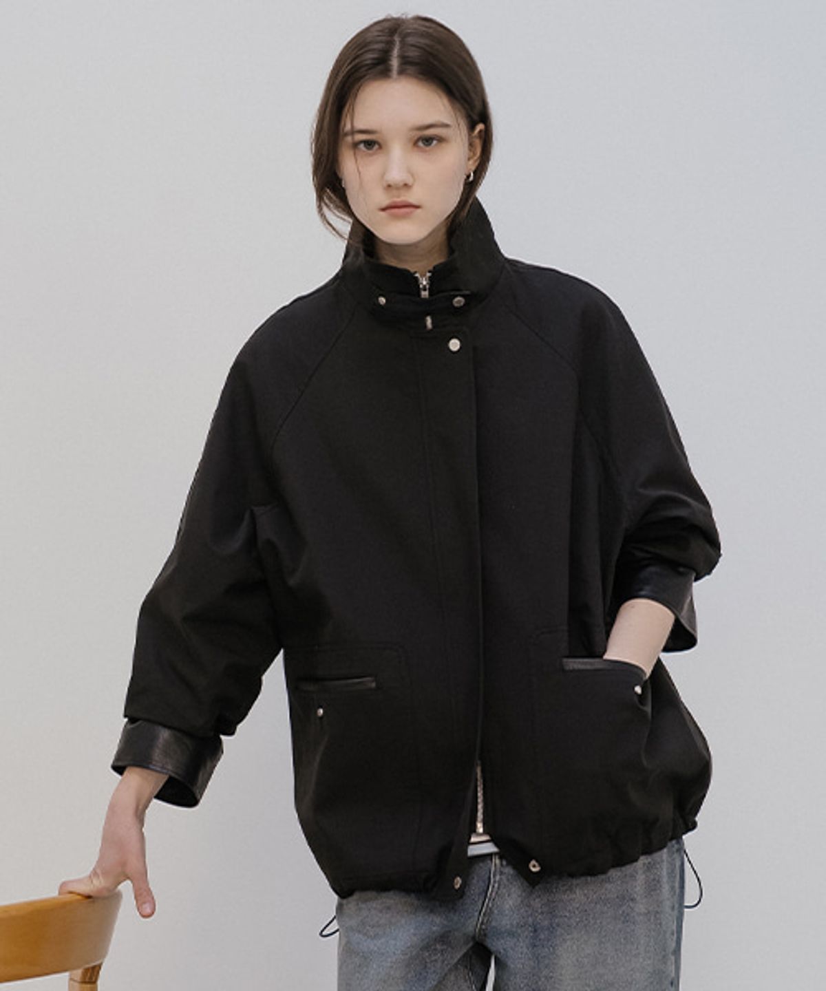 틸아이다이(TILL I DIE) High-neck leather point work jacket [TISP05JK06]_Black