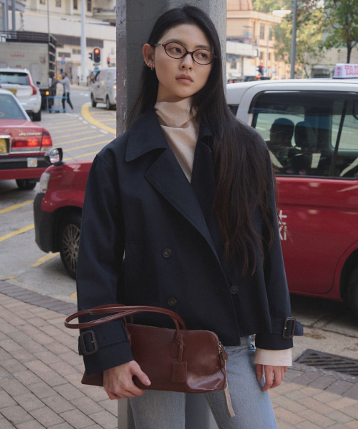 틸아이다이(TILL I DIE) Short double trench jacket [TISP05JK04]_Navy