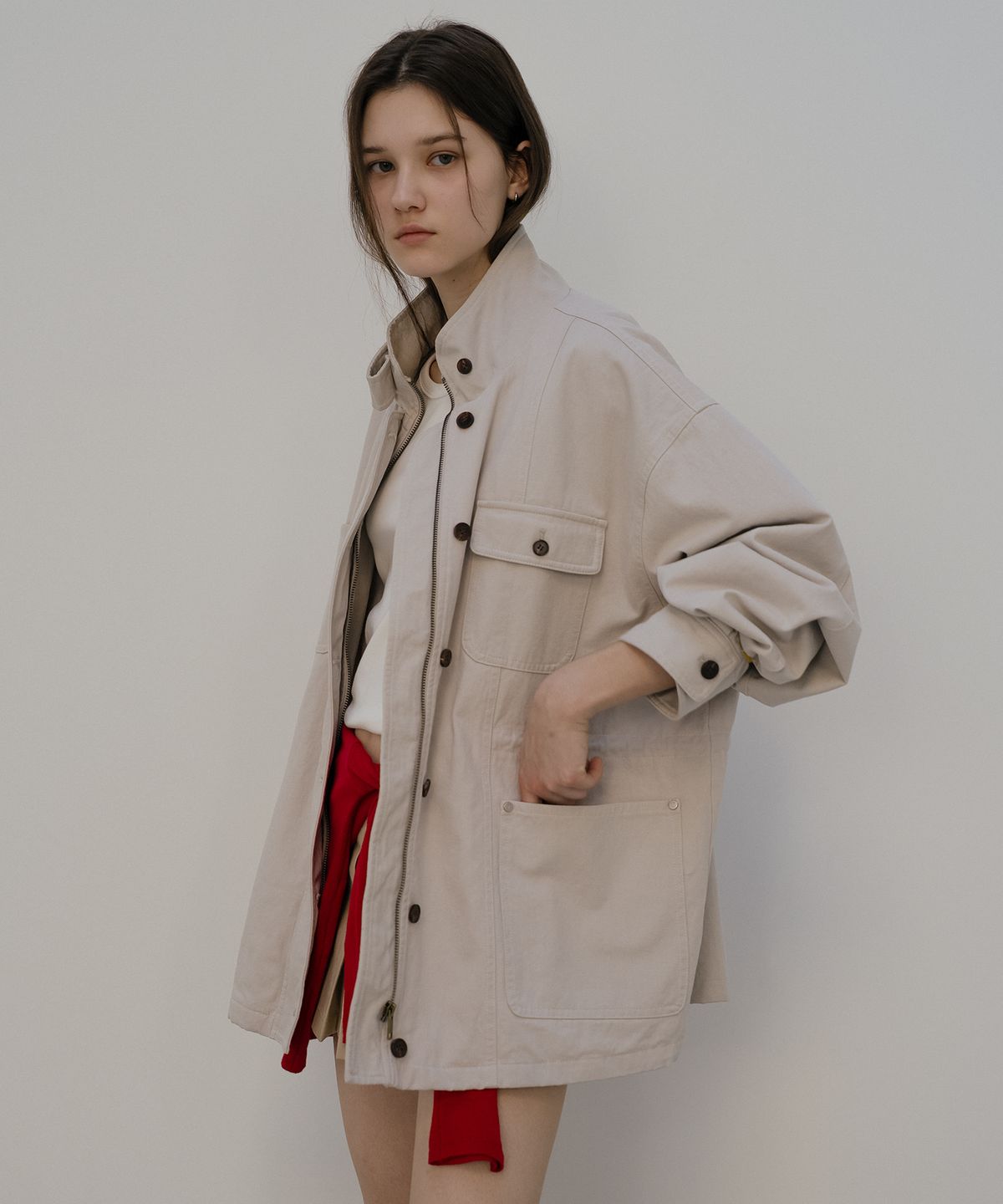 틸아이다이(TILL I DIE) Over-Fit utility jacket [TISP05JK09]_Stone beige