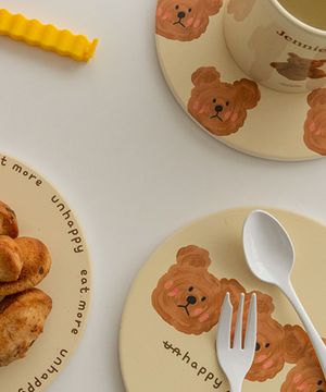 곰돌이 푸푸 도자기  냄비받침대